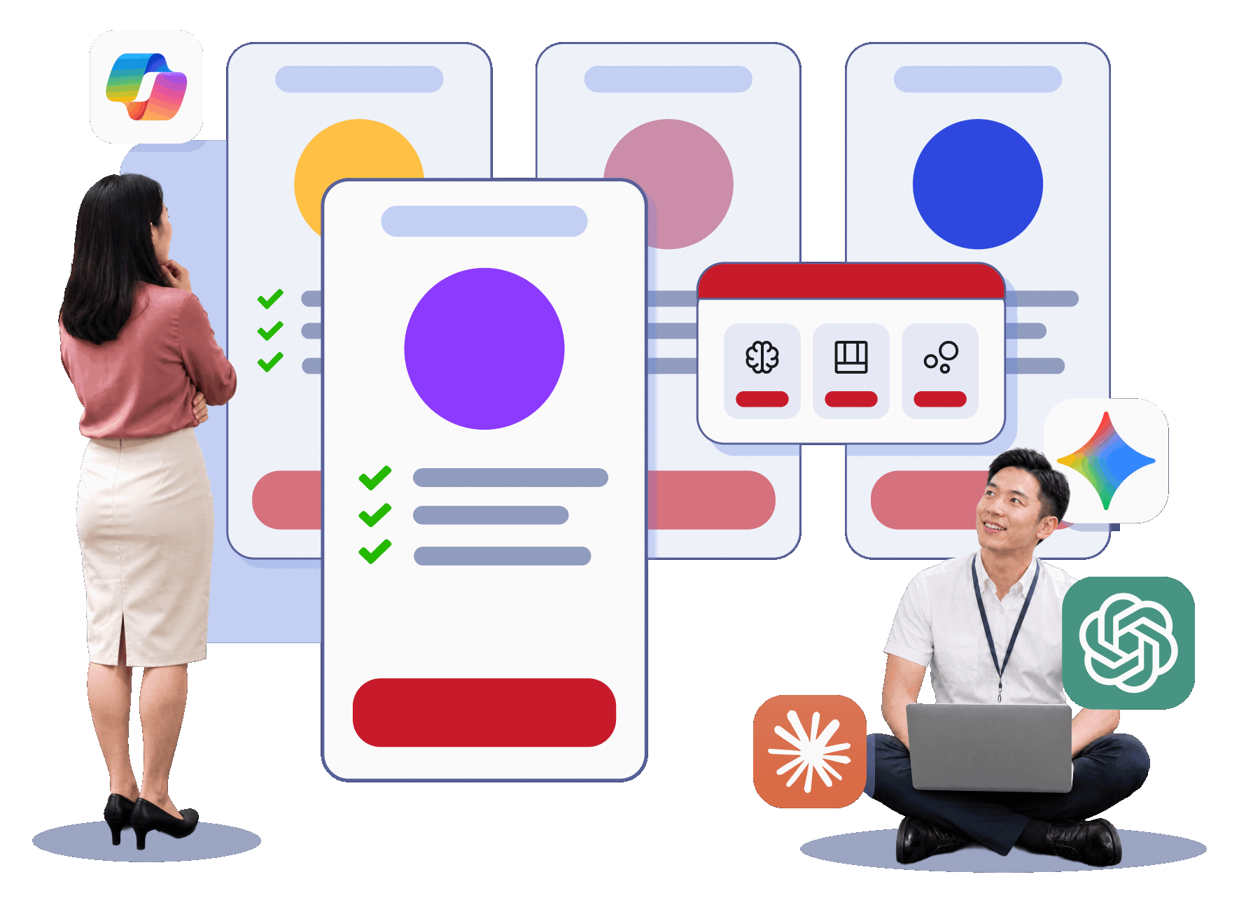 Illustration of comparing AI course providers side by side